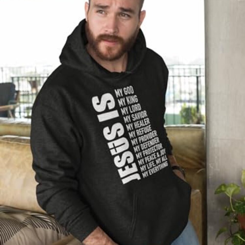 Christian Hoodie Sweatshirt Lightweight Casual Faith Inspired Everyday Wear - Picture 4 of 5